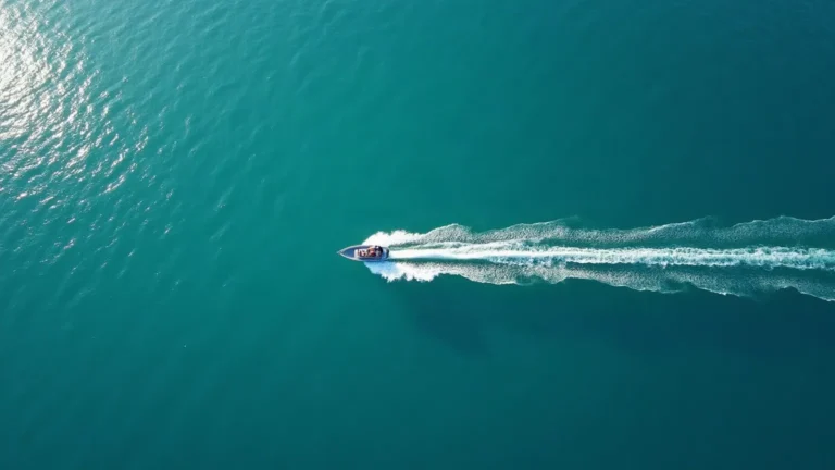 A RIB charter underway on the open Aegean, trailing a long white wake